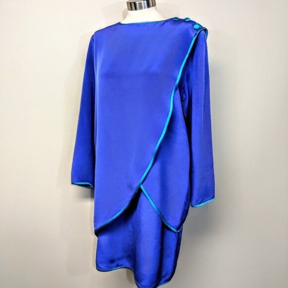 $500 Tom & Linda Platt Vintage 1980's Silk Tunic Dress - Picture 6 of 6